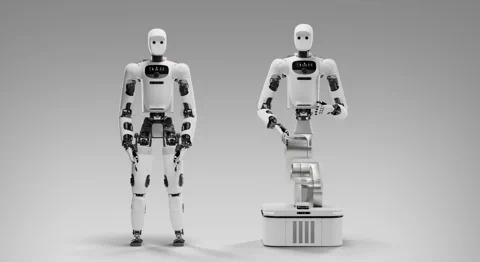 Apptronik Apollo 2 shown in both its bipedal and wheeled torso configurations