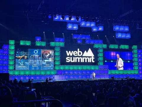 Boston Dynamics CEO Robert Playter discussing the future of AI in robotics at Web Summit