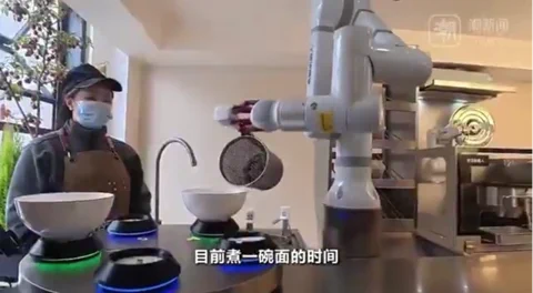 China's Robot Canteen Serves $1.38 Noodles and Elder Care