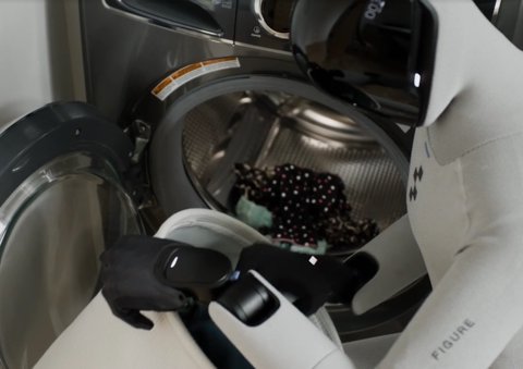 Figure 03 humanoid robot standing in a minimalist environment