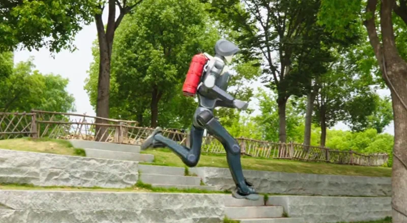 Deep Robotics' DR02 Humanoid Practices for the Robot Fire Drill