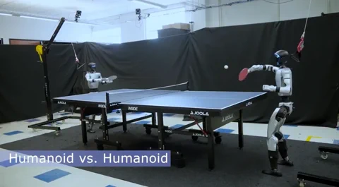 Humanoid Robots Face Off in Epic Table Tennis Match