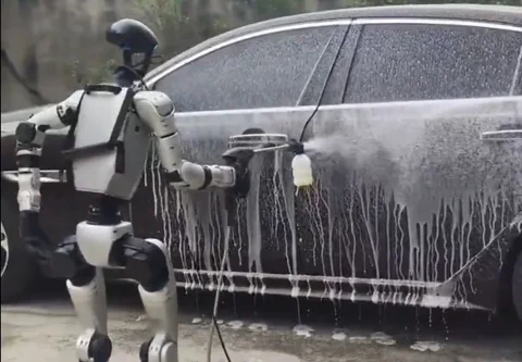 Humanoid Robot Car Washer: Costly Fun or Future Necessity?